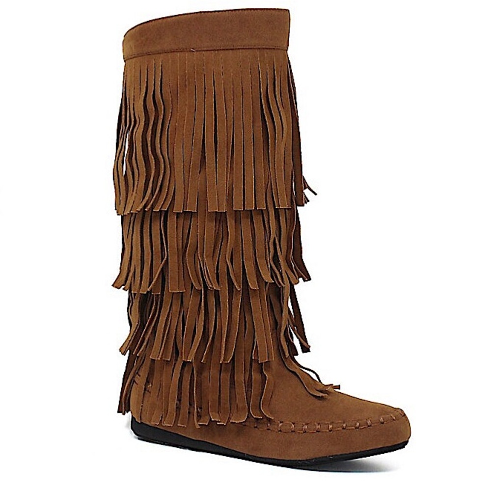 Yoki Fringe Boots Brown - Picture 2 of 10